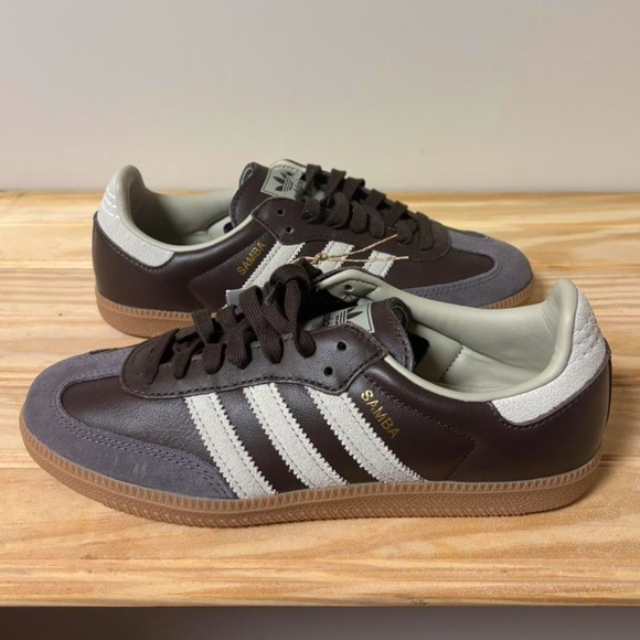 Adidas OG Samba Brown and White Sneakers - Picture 1 of 6